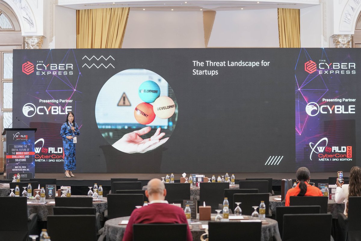 TheCyberExpress's tweet photo. Thrilled to have experienced Irene Corpuz's electrifying keynote at the World CyberCon! Her powerful insights into the cybersecurity challenges for startups and the game-changing strategy of Security by Design left us all inspired.
#Cybersecurity #Dubai #WorldCyberCon https://t.co/vMiD37YiIO