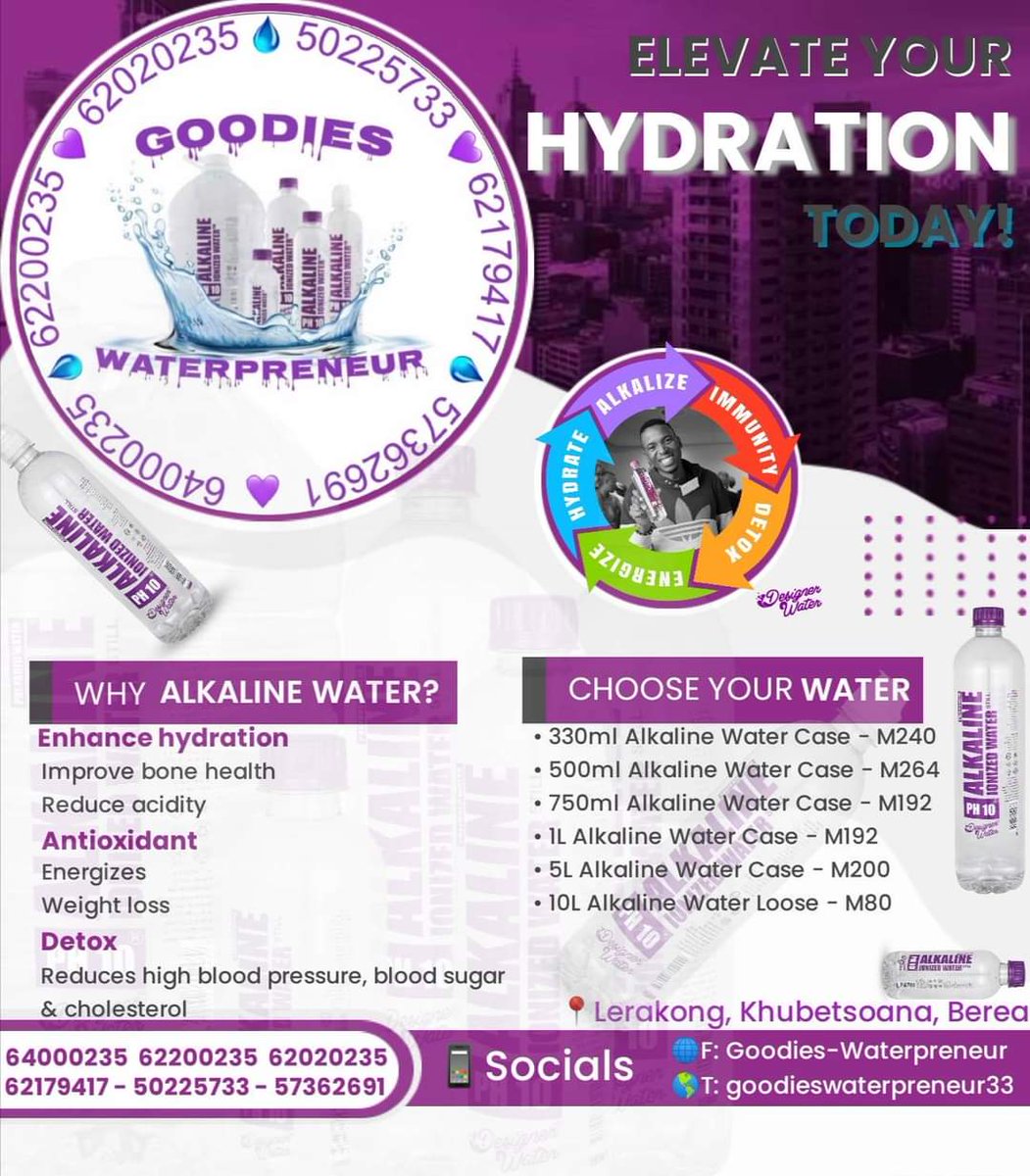 [𝐒𝐌𝐌𝐄𝐬 𝐌𝐎𝐌𝐄𝐍𝐓𝐒] Discover Designer Water by Goodies Waterpreneur!

Experience the benefits of high pH alkaline water with Designer Water by Goodies Waterpreneur! 

#AlkalineWater #GoodiesWaterpreneur #SMMEmoments #Entrepreneurship #SkyAlphaHD