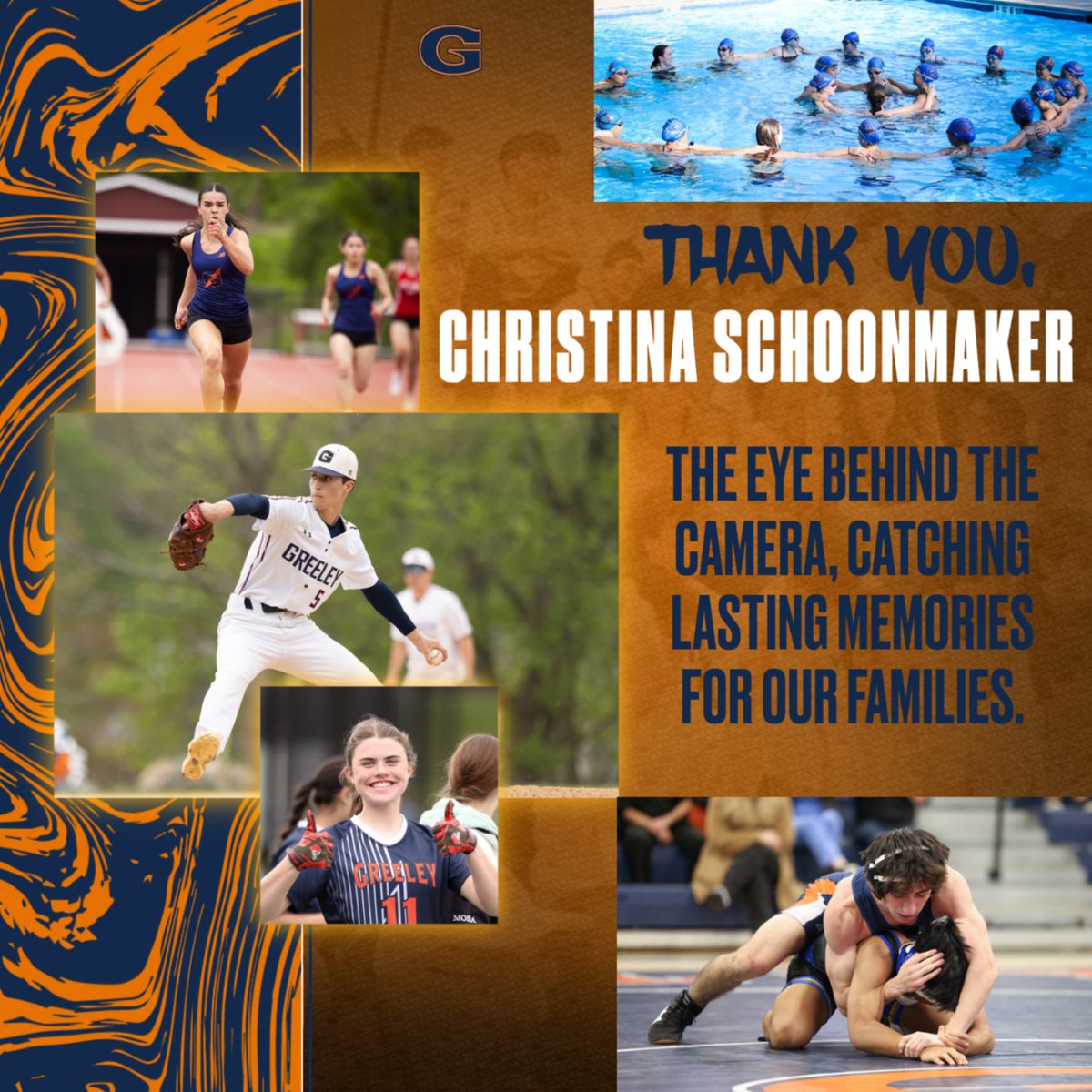 THANK YOU to Christina Schoonmaker, our athletics photographer, for all of her incredible work capturing our student-athletes in action throughout the year! 📸 You can see more of her photos here: greeleysports.smugmug.com 
#GoGreeley #WeAreChappaqua