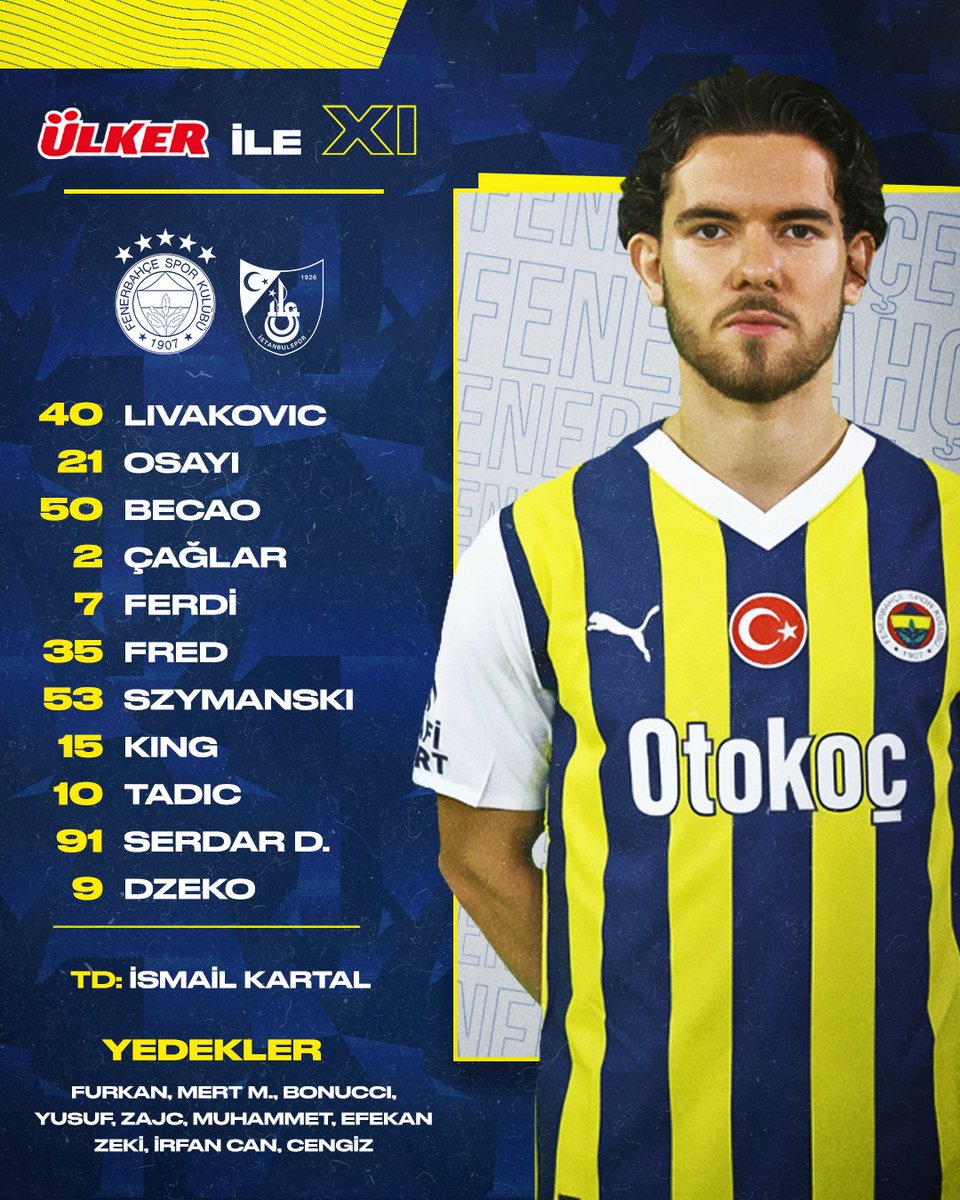 İstanbulspor maçı ilk 11'imiz belli oldu. 👇 
#betwunner
#FBvİST | <a href="/Ulker/">Ülker</a> | #MaçVarsaÜlkerVar