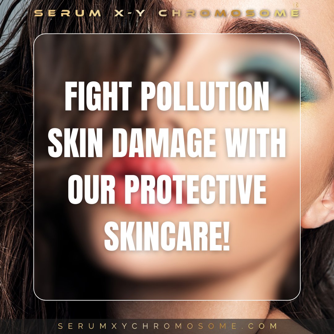 Pollution can cause skin to look dull and accelerate aging. Use our antioxidants rich products to protect your skin from environmental damage. #PollutionProtection #AntioxidantDefense #ClearSkin #HealthyComplexion #UrbanSkincare #SERUMXYCHROMOSOME