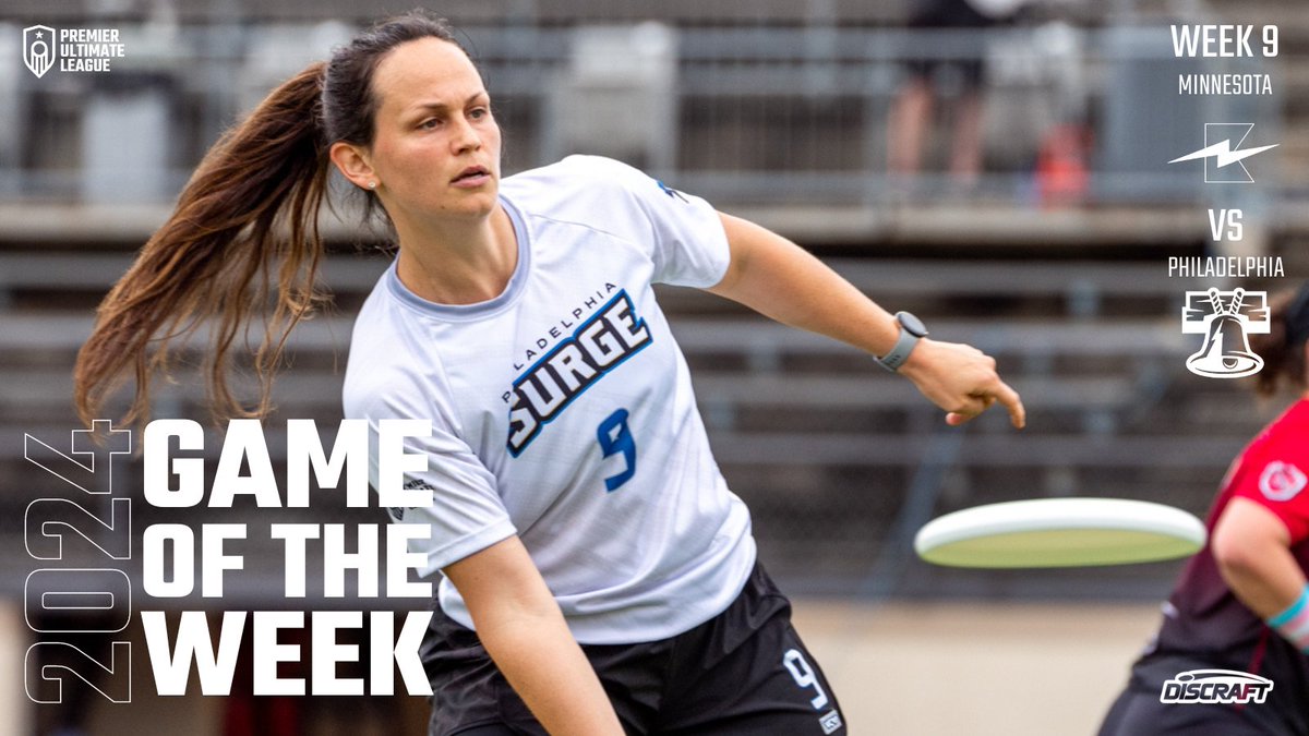 Premier Ultimate League (@premierultimate) on Twitter photo Join us for our Game of the Week under the lights this Saturday night in Philadelphia!
<a href="/MinnesotaStrike/">Minnesota Strike</a> 🆚 <a href="/Philly_Surge/">Philadelphia Surge</a>
🕔 7:00 PM
📺 youtube.com/live/Y02zaq_86…
🎟️ tickettailor.com/events/philade…
📸: Lindsay Soo Join us for our Game of the Week under the lights this Saturday night in Philadelphia!
<a href="/MinnesotaStrike/">Minnesota Strike</a> 🆚 <a href="/Philly_Surge/">Philadelphia Surge</a>
🕔 7:00 PM
📺 youtube.com/live/Y02zaq_86…
🎟️ tickettailor.com/events/philade…
📸: Lindsay Soo