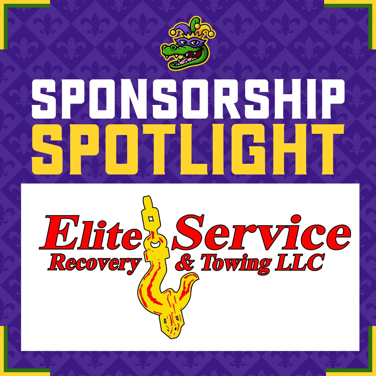 Thank you to Elite Service Recovery & Towing, LLC for sponsoring the Gumbeaux Gators! 🐊⚾️

#gumbeauxgators #geauxgators