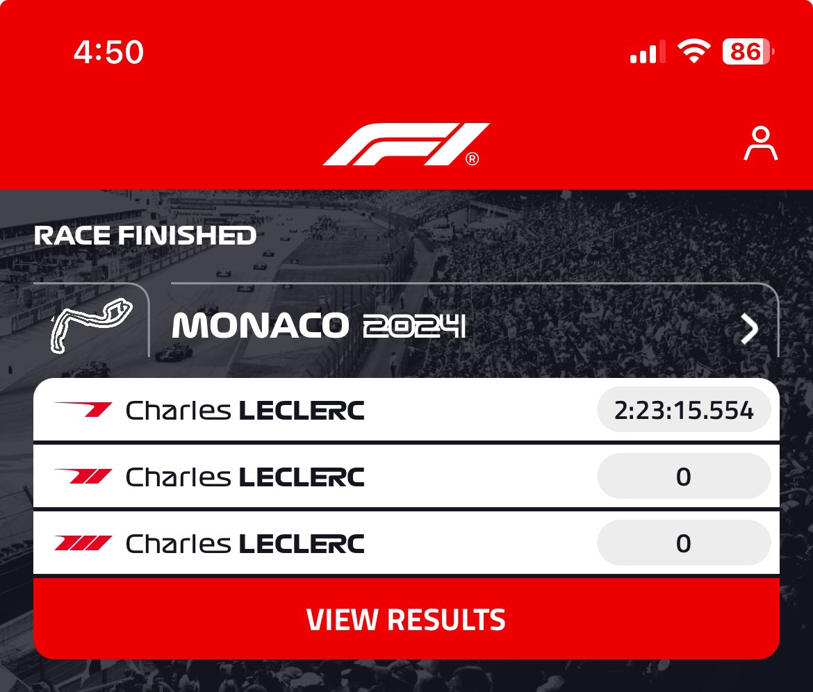 No one else was on the podium just Charles