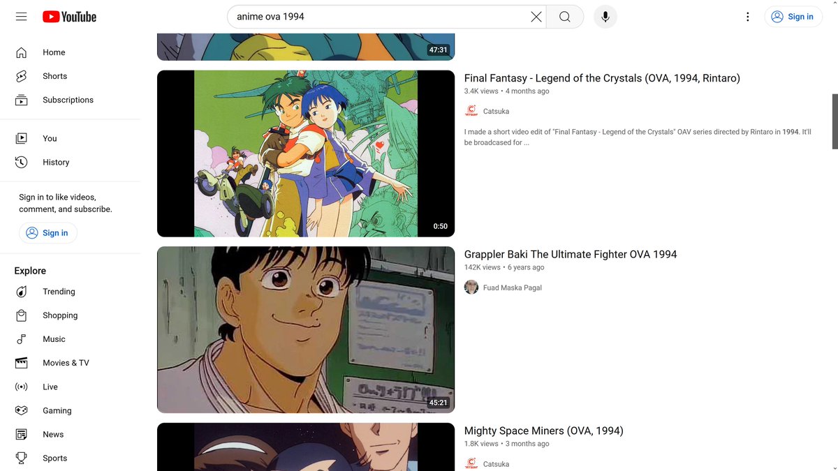 The companies don't want you to know this, but you can just WATCH anime on Youtube, for FREE. Hundreds of abandoned series in copyright hell that will never, EVER get re-released, have been sitting there since 2009. This is how a lot of people got into anime before streaming.