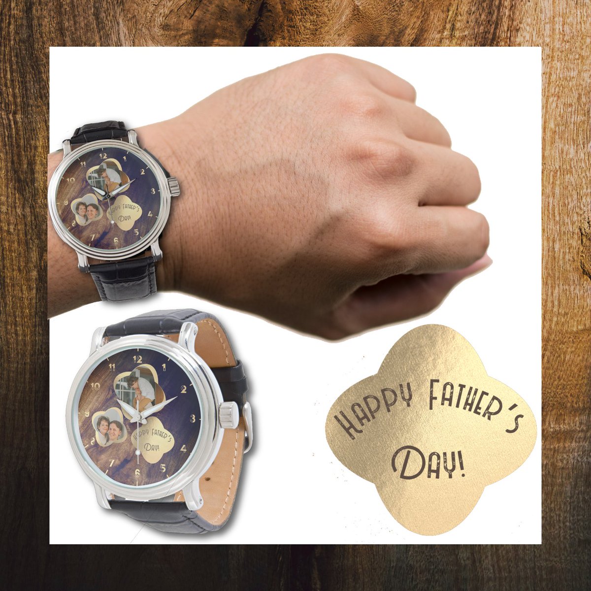 fantabuloustef's tweet image. Father’s Day Gift Idea #7:  A watch with your best pictures and a message of love in good on a wooden background.
zazzle.com/z/wp9v145c?rf=…

#fathersdaygifts #uniquewatch #personalisedgifts #photogift #lovemessage #fantabuloustef #zazzlemade