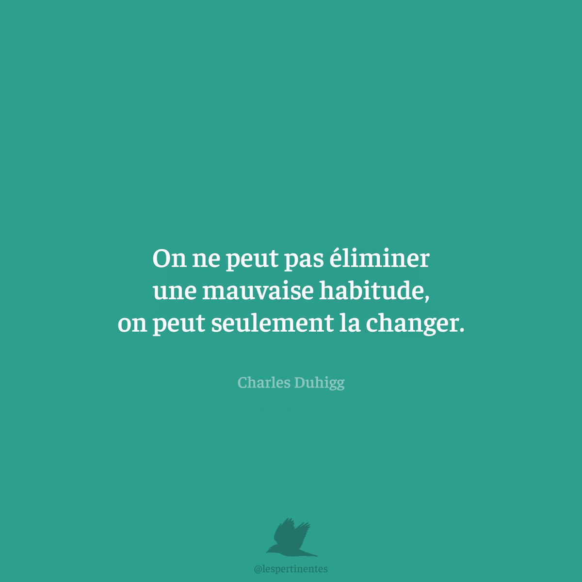 lespertinentes's tweet photo. 💬 Charles Duhigg, auteur et journaliste, nous éclaire sur la nature des habitudes et la difficulté de s'en défaire.

Selon lui, les mauvaises habitudes ne peuvent pas simplement être supprimées ; elles doivent être transformées.

Cette perspective souligne l'importance de remplacer un comportement indésirable par un autre, plus positif, plutôt que de lutter vainement contre notre nature.

Cette réflexion nous pousse à reconsidérer notre approche face aux habitudes qui nous freinent.

Plutôt que de combattre nos tendances négatives de front, Duhigg nous encourage à identifier les déclencheurs de ces habitudes et à les associer à de nouvelles routines plus bénéfiques.

Ce processus de substitution peut rendre le changement plus durable et plus réalisable, en exploitant les mêmes mécanismes psychologiques qui maintiennent nos anciennes habitudes.

En comprenant que les habitudes sont des structures ancrées dans notre cerveau, nous pouvons utiliser cette connaissance pour transformer notre comportement de manière plus efficace.

En reconnaissant que les habitudes sont souvent liées à des déclencheurs spécifiques et des récompenses, nous pouvons commencer à déconstruire ces associations et à les reformer.

Par exemple, si une mauvaise habitude est déclenchée par le stress, il est possible de remplacer cette habitude par une activité de gestion du stress plus saine, comme la méditation ou l'exercice.

De cette façon, nous ne luttons pas contre notre nature, mais nous redirigeons notre énergie vers des actions plus positives et constructives.

💭 Comment pourrais-tu identifier les déclencheurs de tes mauvaises habitudes et les remplacer par des routines plus bénéfiques ?

🧐 Charles Duhigg est un auteur et journaliste américain, connu pour ses travaux sur la science des habitudes et la productivité. Son livre "The Power of Habit" explore comment les habitudes se forment et comment nous pouvons les changer pour améliorer notre vie.

🌟 Rejoins @lespertinentes pour découvrir, réfléchir et grandir ensemble ! 🌱

#charlesduhigg #habitudes #changement #réflexiondujour