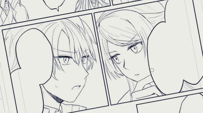 同期も出る いださんの髪型何度描いてもむずい 