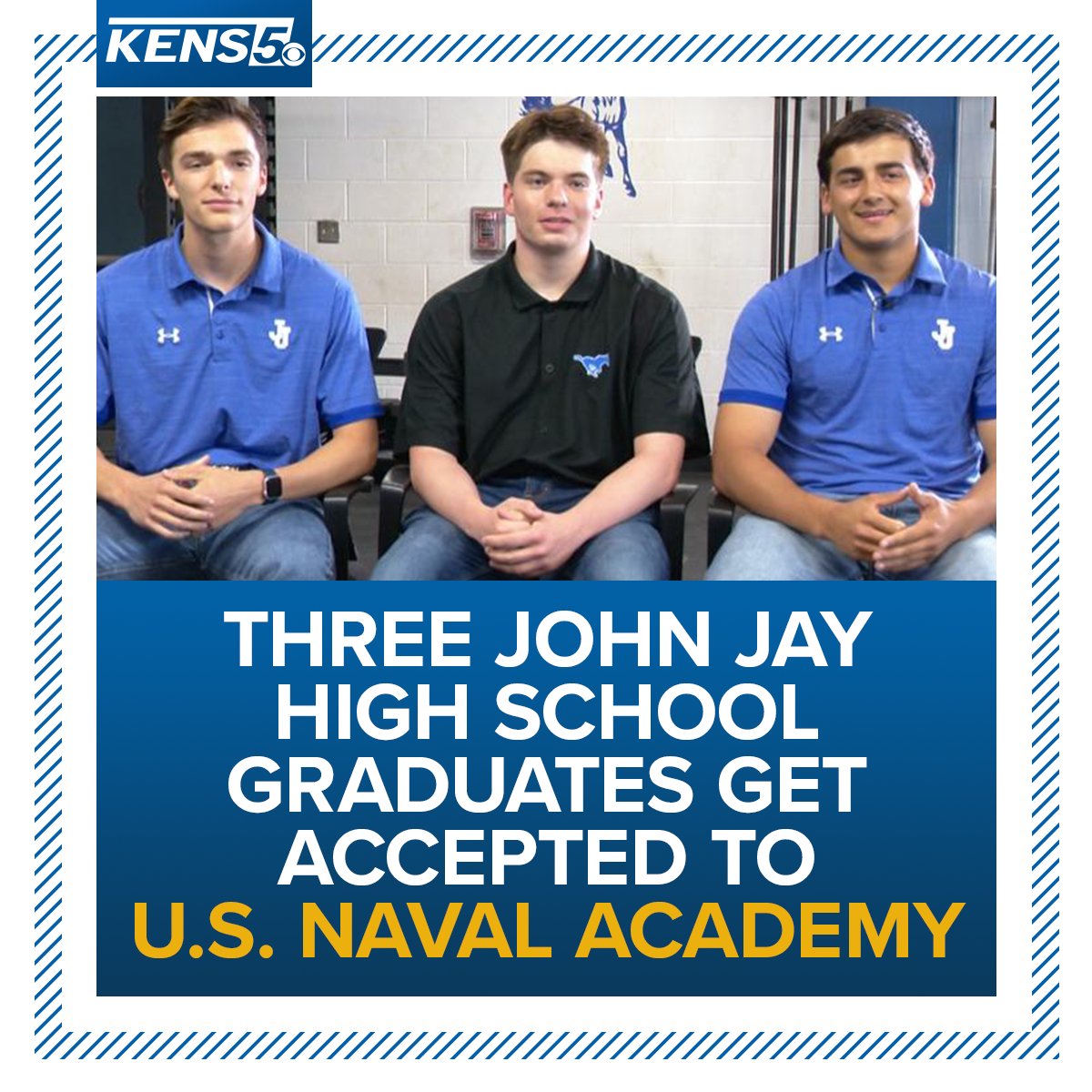 Devan Guller, Caleb Garza, and Jackson Gutierrez said they are proud products of John Jay. The teens graduate on June 13, then they take off to Anapolis. They would like to go into aviation, or engineering. kens5.com/article/news/e…