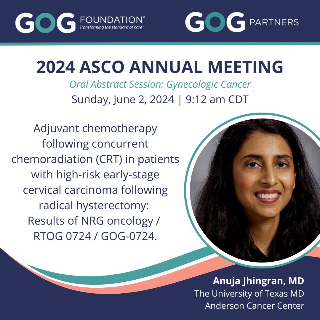 For more information on this Oral Abstract where GOG-0724 will be presented during the 2024 ASCO Annual Meeting, go to ow.ly/nUva50RUlVT or click in bio. #clinicaltrials #GOGF #GOGPartners #GynecologicOncology #ASCO24