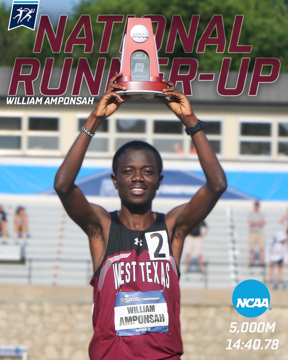 William Amponsah adds National Runner-up at the NCAA National Championship! 

📊
Ran in mid-90* weather with 60% humidity
Adds to his national champion title in 10,000m 

#BuffNation #NCAATF #D2MOTF