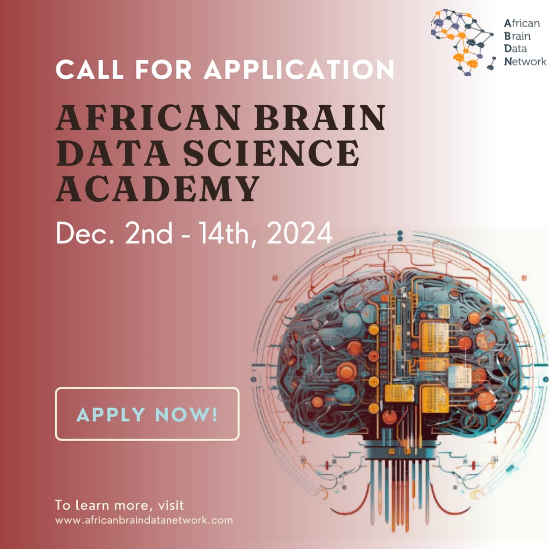 African Brain Data Network (@african_bdn) on Twitter photo 🌐Announcing the 2nd African Brain Data Science Academy! Funded by <a href="/KavliFoundation/">The Kavli Foundation</a>, this 2-week program offers hands-on training in brain data science. Enhance your skills with cutting-edge technique
Apply here-bit.ly/4dUU1qi
Visit africanbraindatanetwork.com for more info 🌐Announcing the 2nd African Brain Data Science Academy! Funded by <a href="/KavliFoundation/">The Kavli Foundation</a>, this 2-week program offers hands-on training in brain data science. Enhance your skills with cutting-edge technique
Apply here-bit.ly/4dUU1qi
Visit africanbraindatanetwork.com for more info