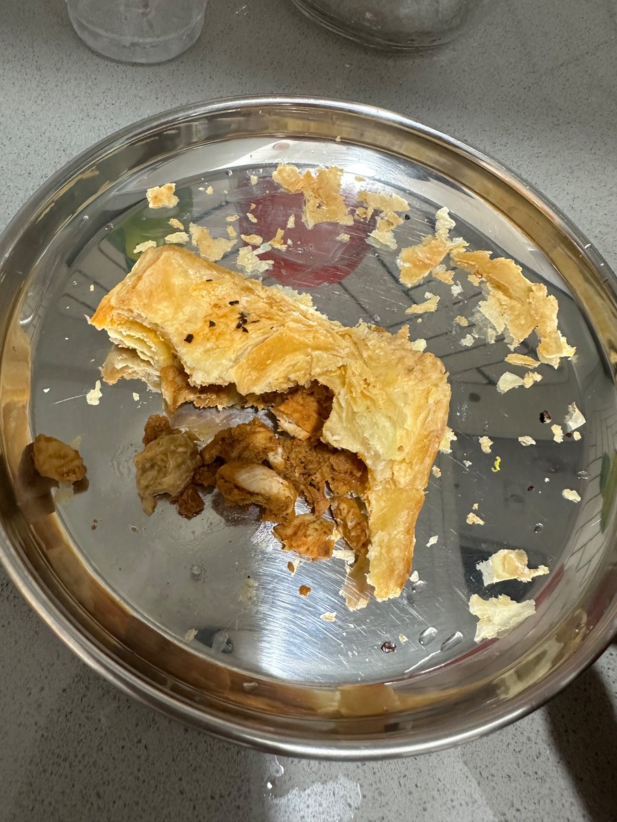 ankitbjoshi's tweet photo. @ZeptoNow Ordered Veg Puff from
 Zepto Cafe, I was delivered Chicken Puff instead of Veg Puff. Stop playing with religious belief of customers. We are fully traumatised due to such irresponsible act of Zepto. @zeptocares @AaditPalicha @v0hra https://t.co/eGrDFTPjZz
