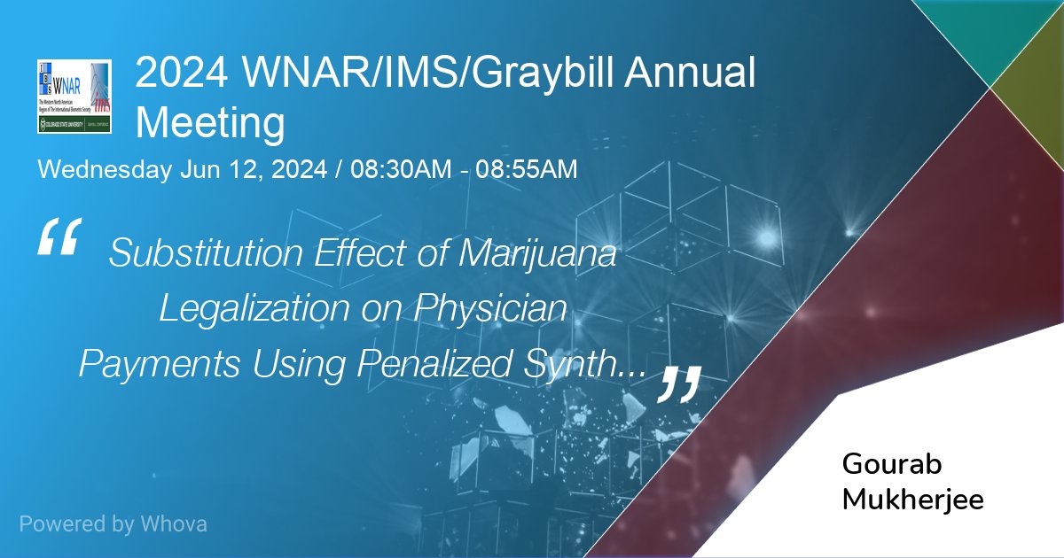 gomukherjee's tweet photo. I'll be speaking at 2024 WNAR/IMS/Graybill Annual Meeting on Jun 09 - 12, 2024. I would love to see you there!  - via #Whova Event Platform
 https://t.co/qUv7pmqefL #WNAR/IMS/Graybill2024 https://t.co/2ErbI6sNNi