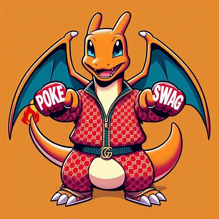 PokeAttire's tweet photo. Loll we love to see charizard smiling 

#pokemon #gucci #aiart #dalle #aiartistry #charizard #firepokemon https://t.co/9ehTbEsZAv