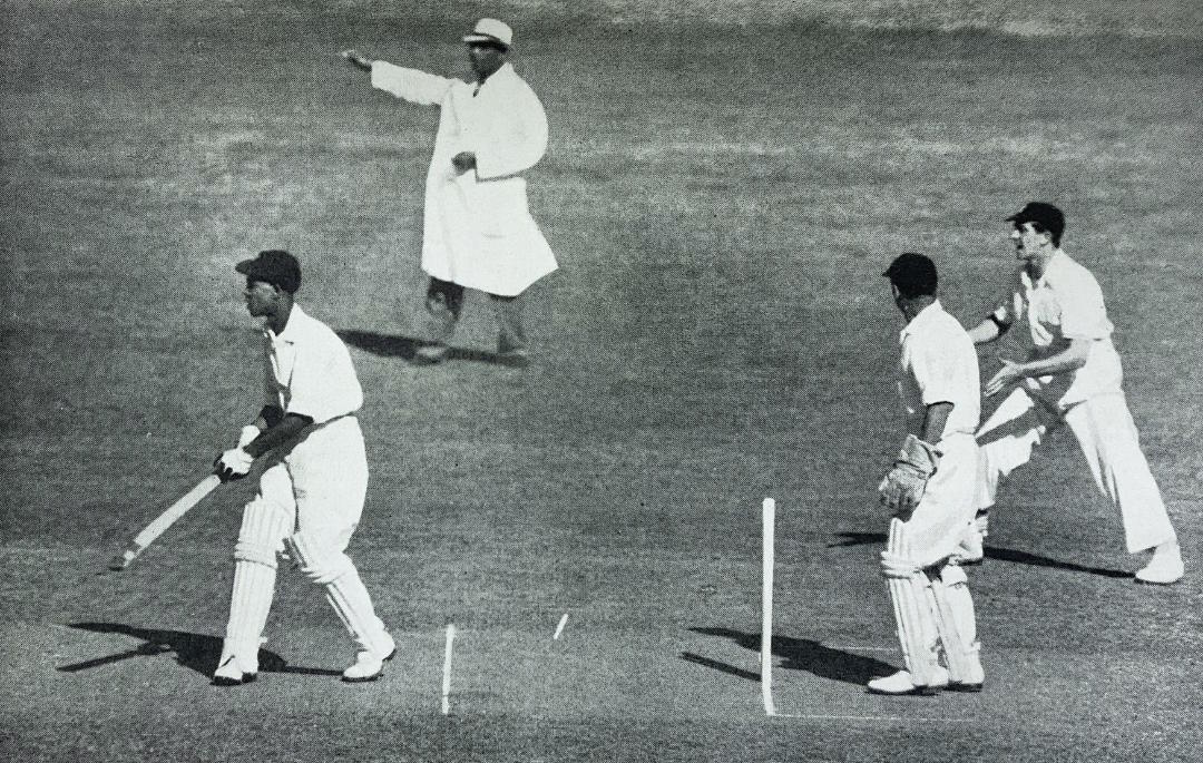 Still just 17 and playing in only his second First Class match The Greatest is not, for once, the centre of attention here - taking centre stage is the square leg umpire, Harold Walcott, no balling Tony Lock for throwing in the Barbados v MCC match in January 1954