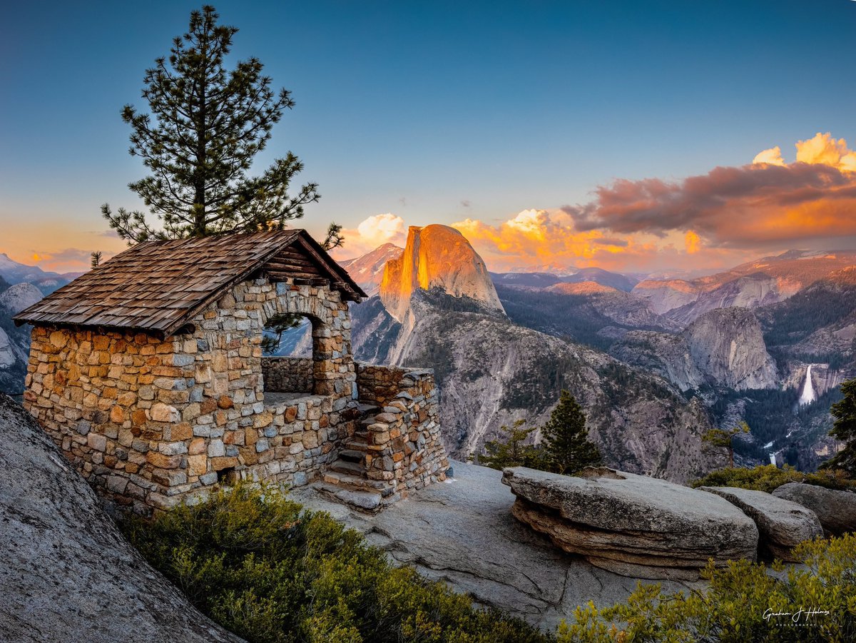 A wider pano from Glacier Point showing Half Dome along with Nevada and Vernal Falls. #yosemite #yosemitenationalpark #halfdome #nationalpark #canonexploreroflight #canonusa #ShotOnCanon #adventurephotography #YourShotPhotographer #landscapephotography #teamcanon