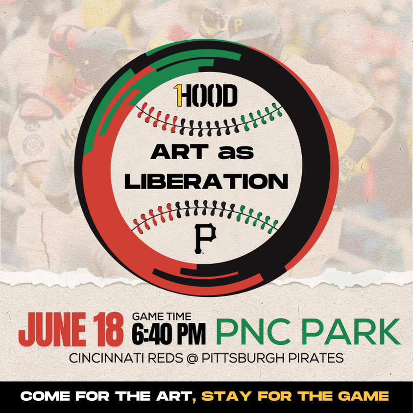 For yet another year, we are collaborating with @Pirates to host ‘Art as Liberation.’ Come out to PNC Park to explore a lineup of displays from Black artists for Juneteenth. Come for the art but stay for the game!