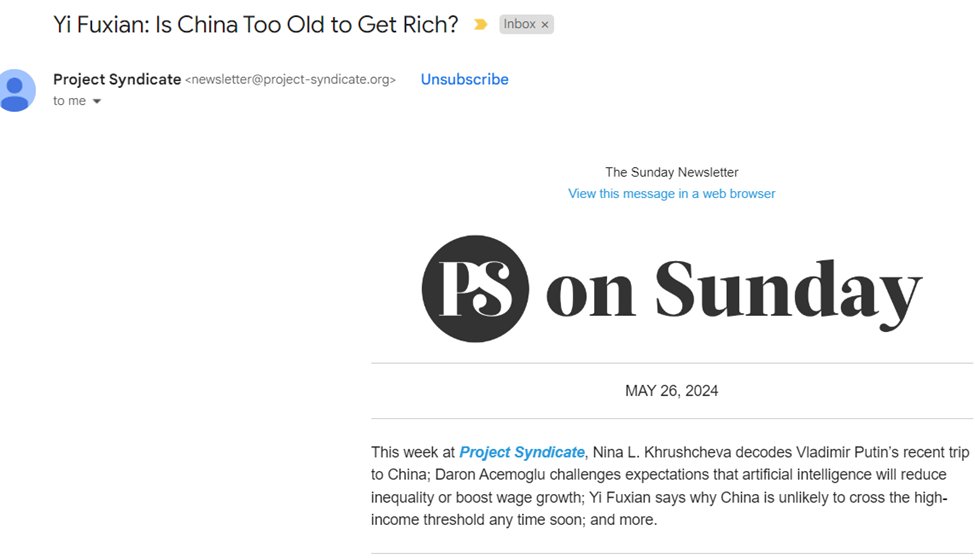 我的这篇文章又被Project Syndicate 选入《On Sunday上周精选》project-syndicate.org/commentary/chi…。去年以来，我每篇文章都入选On Sunday。