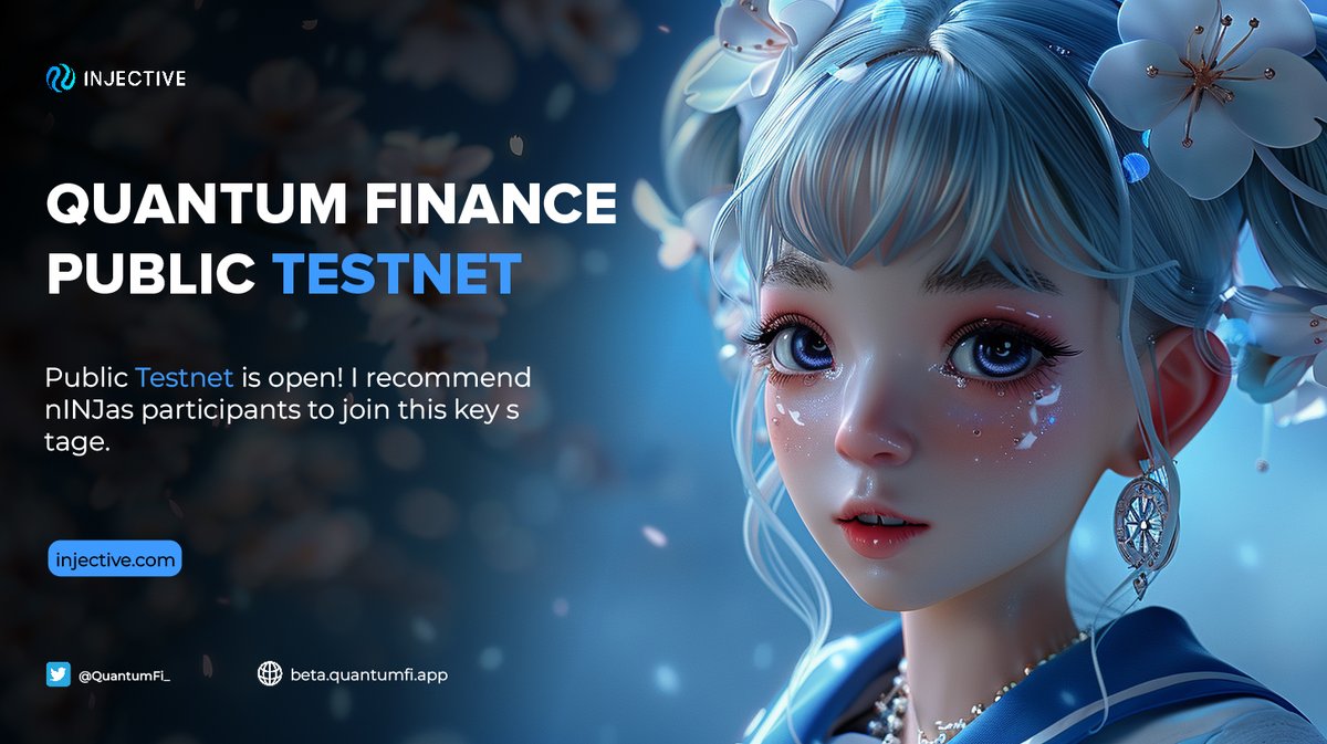 vlonefraym's tweet photo. ⚔️ Quantum Finance opens access to the Public Testnet!
🔥 Join @QuantumFi_ and other #nINJ members in this significant event.
📚 Read more: https://t.co/sXljxBt3nt
#web3 $INJ @injective https://t.co/45Gbhyhjaa