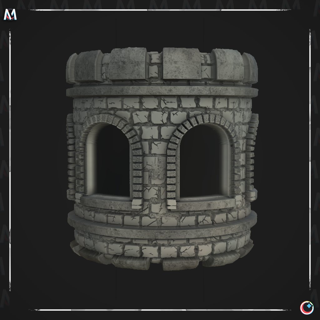 #Mayterials Day 25-26 Facade

Had a lot of fun with this one! 
I resisted the urge to "cheat" and model some parts for baking, in the end i did everything in Substance Designer, definitely not worth for production whatsoever, but nice for fun :D
<a href="/TheClubDiscord/">The Club</a>

#Mayterials2024