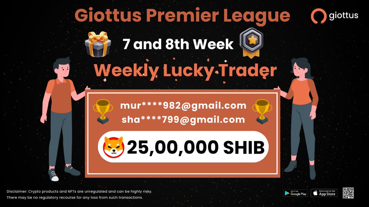 giottus's tweet image. 🎉🚀 Congrats to our Week 7 &amp;amp; 8 champions! Each has bagged a massive 25,00,000 $SHIB tokens, showcasing unparalleled trading prowess! 

Keep up the fantastic work as you lead the pack in the 

#GiottusPremierLeague! 🌟💼 #WeeklyWinner