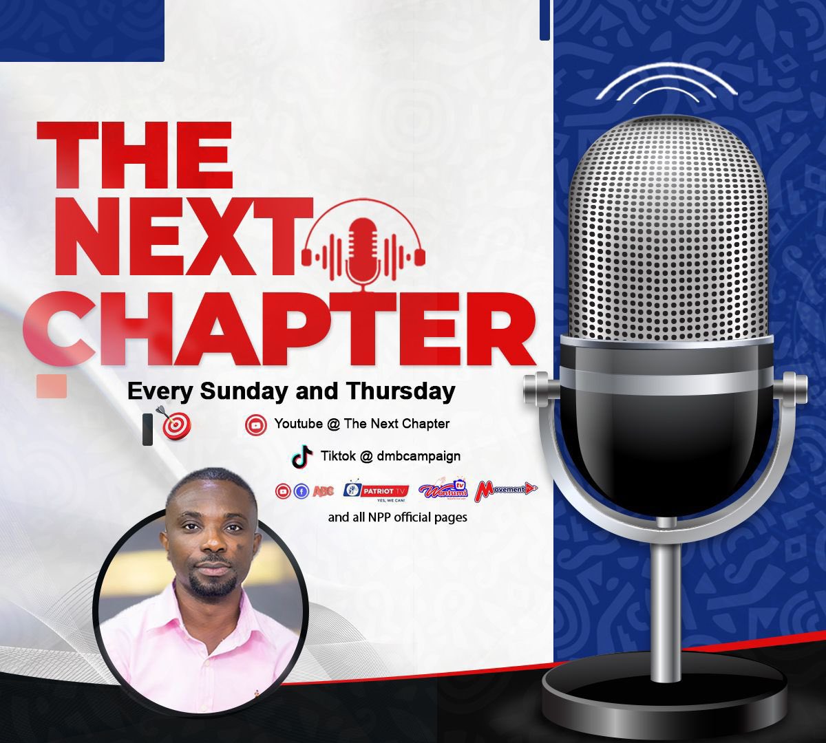 All is set…. Get ready! @DennisMiracles , the Director of Communications for the Bawumia Campaign, is moments away from going live on the highly anticipated maiden edition of 'The Next Chapter’ show #TheNextChapter #GhanasNextChapter