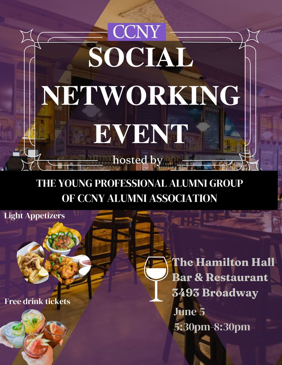 Let’s get social ✨💻 Join in on the fun— the Young Professional Alumni Group of AACCNY is hosting an amazing networking event on June 5th! You won’t want to miss out!