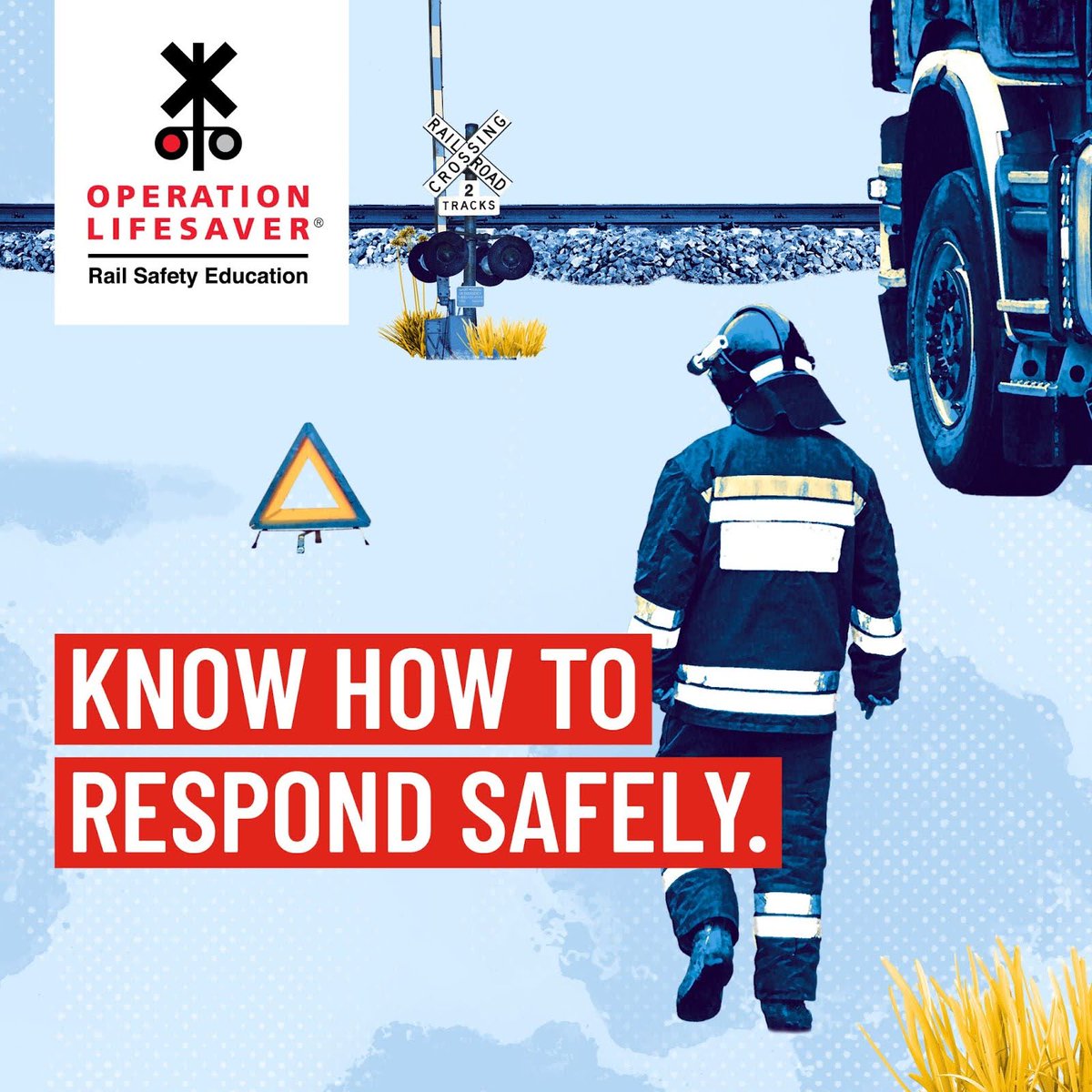 #EmergencyResponders are a critical rail safety partner. Know how to keep yourself safe when responding near railroad tracks and trains. Learn more at bit.ly/4b2rVHq #RailSafetyEducation #NationalEMSWeek