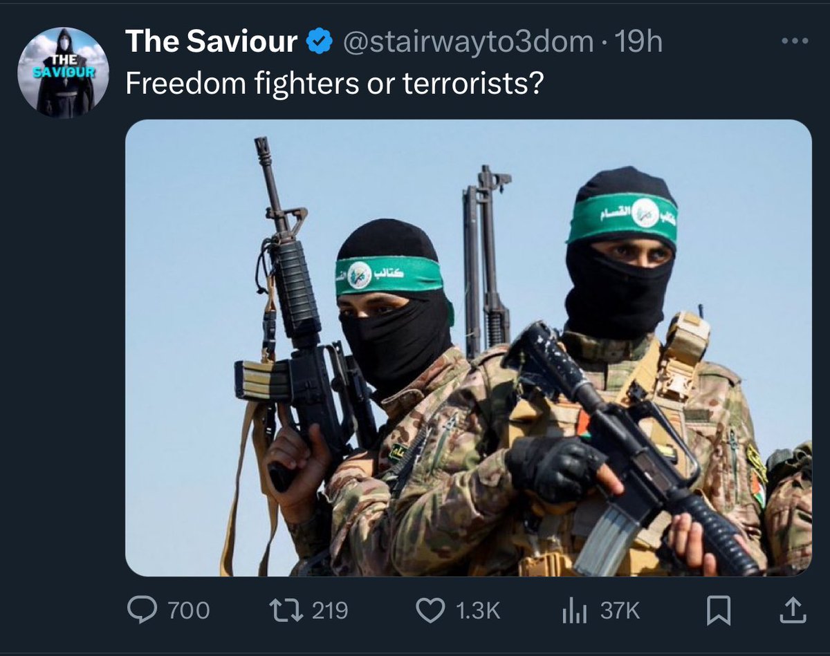 Apparently, glorification of terrorists makes for very effective engagement farming. 

But I don’t get it. Why are all of the liberals all of a sudden pro-Islamic terrorism?

These are the same groups that were doing terror attacks in America when @BarackObama was president. Back