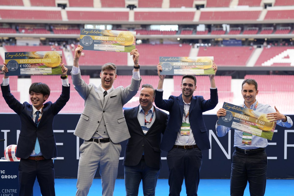 footballmed's tweet photo. 🏆congrats to the winners of Best Case Report Award Contest &amp; Best Poster‼️keep inspiring with your knowledge and genuine passion!

Contest Award:
🥇Alessandro Compagnin 🇮🇹 
🥈Pau Martinez 🇪🇸 
🥉Filippo Picinini 🇮🇹 

Best Poster Prize:
👏🏻 Toshiki Sugiyama 🇯🇵 https://t.co/epp2B4bX2T