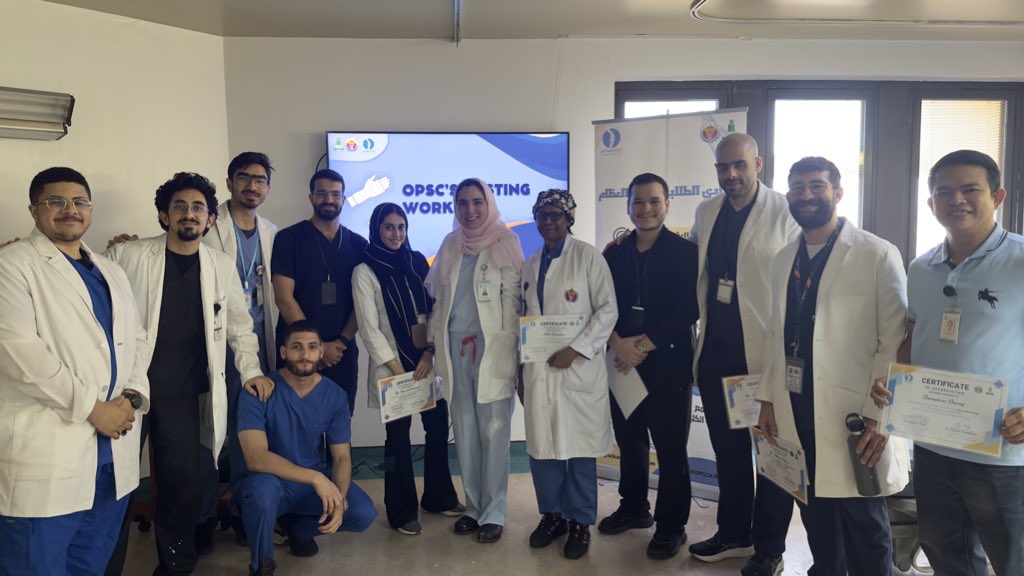 BayanTash's tweet photo. Our first “CASTING WORKSHOP” for medical students &amp; interns was successfully completed on Saturday 🤓💪🏻 .. we had 3 stations: Upper limb, Lower limb and Cast removal. Thank you for all the volunteers and great thanks to Orthopedic Student Club of King Abdulaziz University 👏🏻 https://t.co/ctcjHREA4k