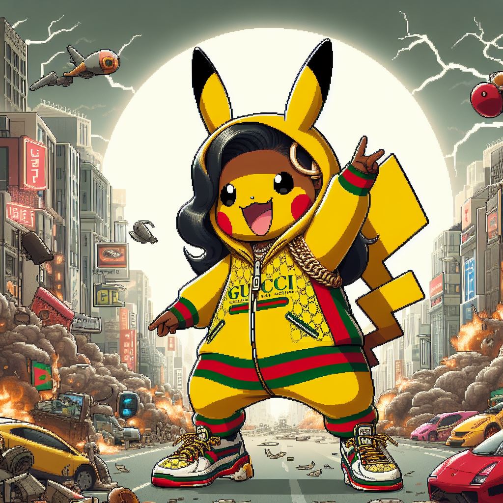 PokeAttire's tweet photo. @ai_brushstrokes @JasonVitale14 @ForgottenStoner @AIimagined @AIMonster_AIM @AddicksDebraa @ashleeslashy93 @GlamGrafter @TwistdWhispers @lolaladel82 @Alphartists Pikachu from Pokemon @ai_brushstrokes https://t.co/IxtrMkfN9p
