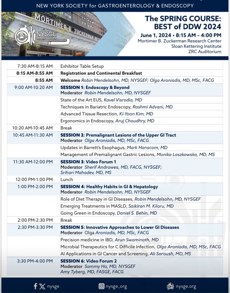 Giving a “Best of DDW” talk w/ NY GI 🏠 society @NYSGE Can’t wait to discuss all the exciting research & talks presented in #BariatricEndoscopy @DDWMeeting Sharing the stage w/ awesome GI buddies @ArujChoudhry @kiyoonkim @MarkHanscomMD + more! @AmyTyberg @AroniadisC #SammyHo