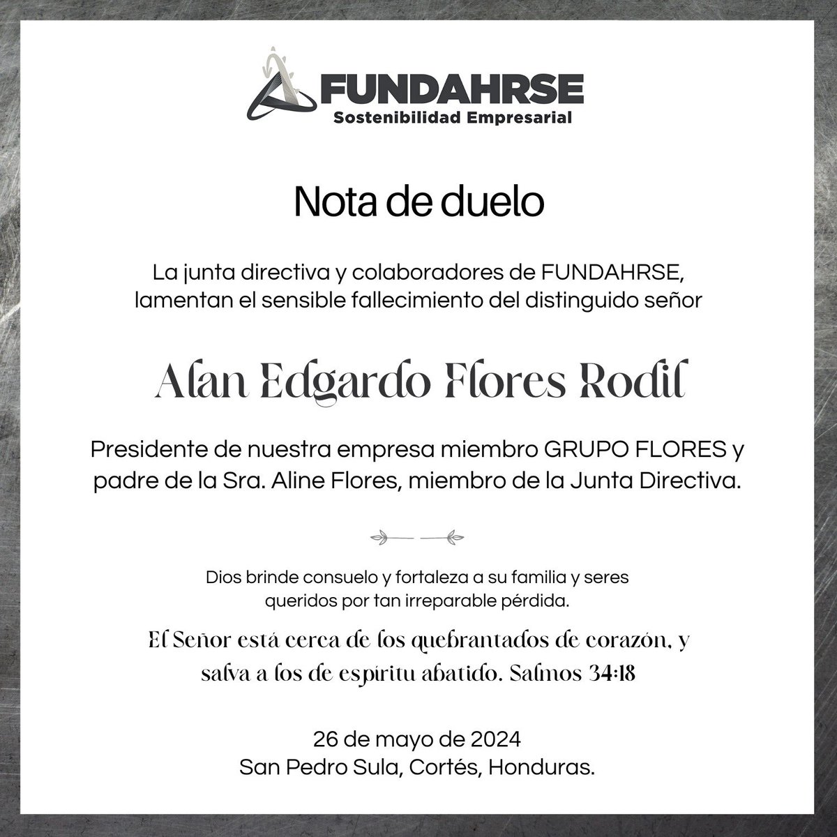 FUNDAHRSE_'s tweet photo. NOTA DE DUELO 🕊️ https://t.co/cZN1WfIYze