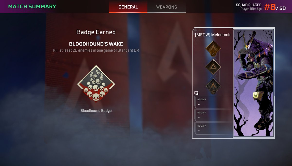 got back into apex after not playing for 3 years or so and finally got the 20 kill badge B] i love bloodhound sm...