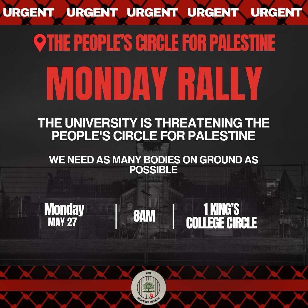 ALL OUT UNIVERSITY-ROSEDALE. 

Let's show @UofT and its Apartheid-apologist President, Meric Gertler, that there's no business as usual during a #Genocide 

We are everywhere! #FreePalestine 

@cafreeland @DianneSaxe @fordnation @JillDunlop1 @OFLabour 
#ONpoli #TOpoli