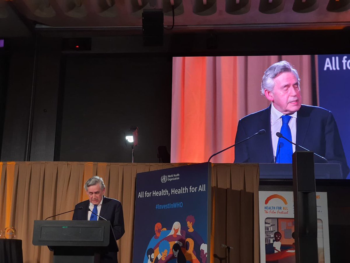 'It is not enough for nations to act on their own, but they must act in collaboration and in solidarity. We will lose a century of medical progress if we do not invest now.' Powerful words by former Prime UK Minister @GordonBrown #WHOImpact