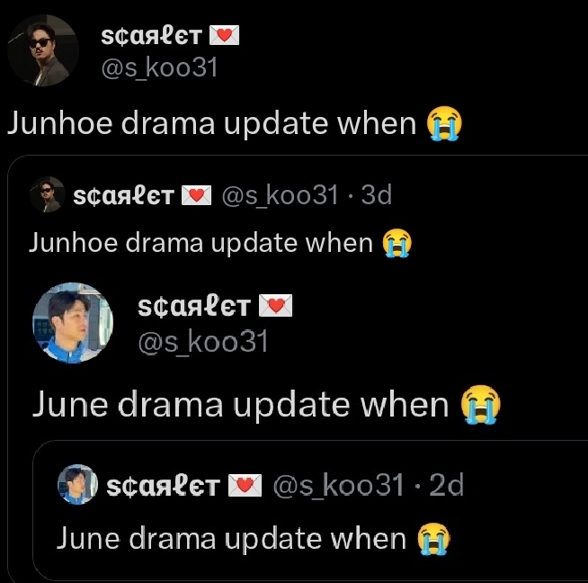 Junhoe drama update when 😭