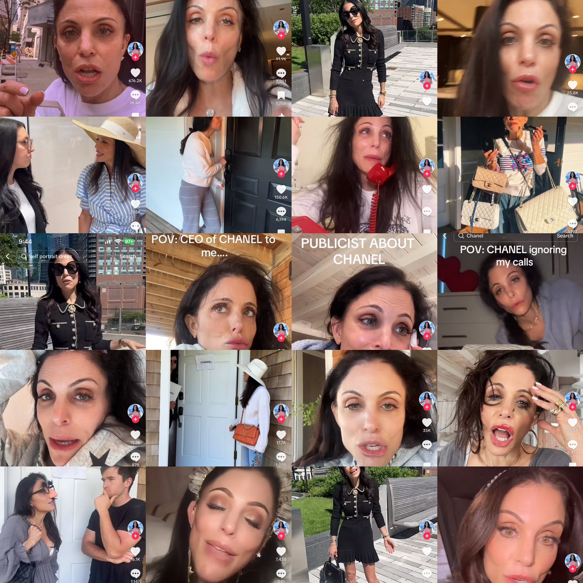 Bethenny is at TWENTY TikTok's because Chanel hurt her ego. I'm so confused what she wants out of this; exposing a luxury brand as elitist? Groundbreaking. How mortifying.