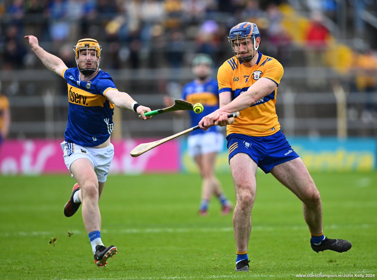 David Fitzgerald of Clare in action against Jake Morris of Tipperary during their Munster Senior Hurling Championship game at Thurles. Photograph by John Kelly. The final score is @GaaClare 1-24 , @TipperaryGAA 0-24 @MunsterGAA #GAA
