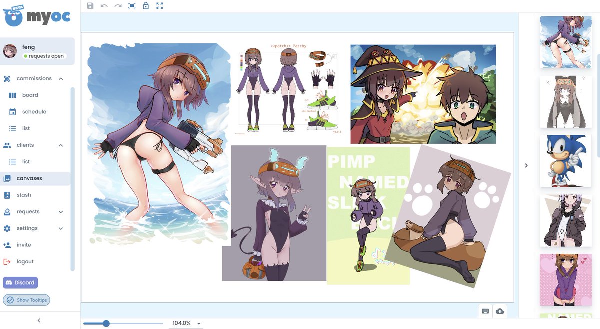 me been workin on dis for quite a long time now, n very happy to finally unleash it to u guys
use it for taking and managing commissions, hopefully to make your life as an artist way easier
if you dont do many commissions still hope for u to try the canvas feature out, maybe it