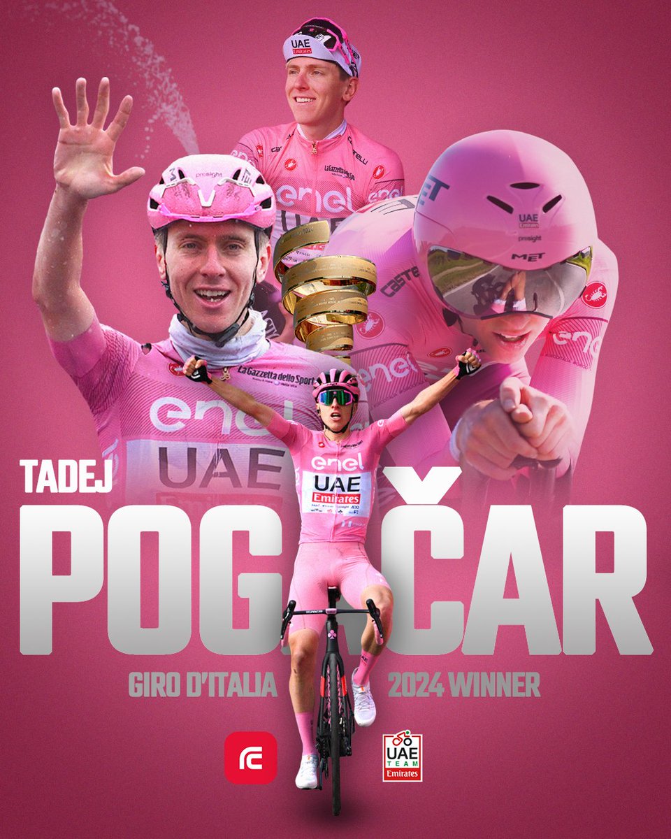 What a race, what a champion 🏆 Tadej Pogačar wins the overall title, plus six stages, at the 2024 Giro d'Italia. 📸 Getty Images ________ 🇮🇹 #Giro #GirodItalia