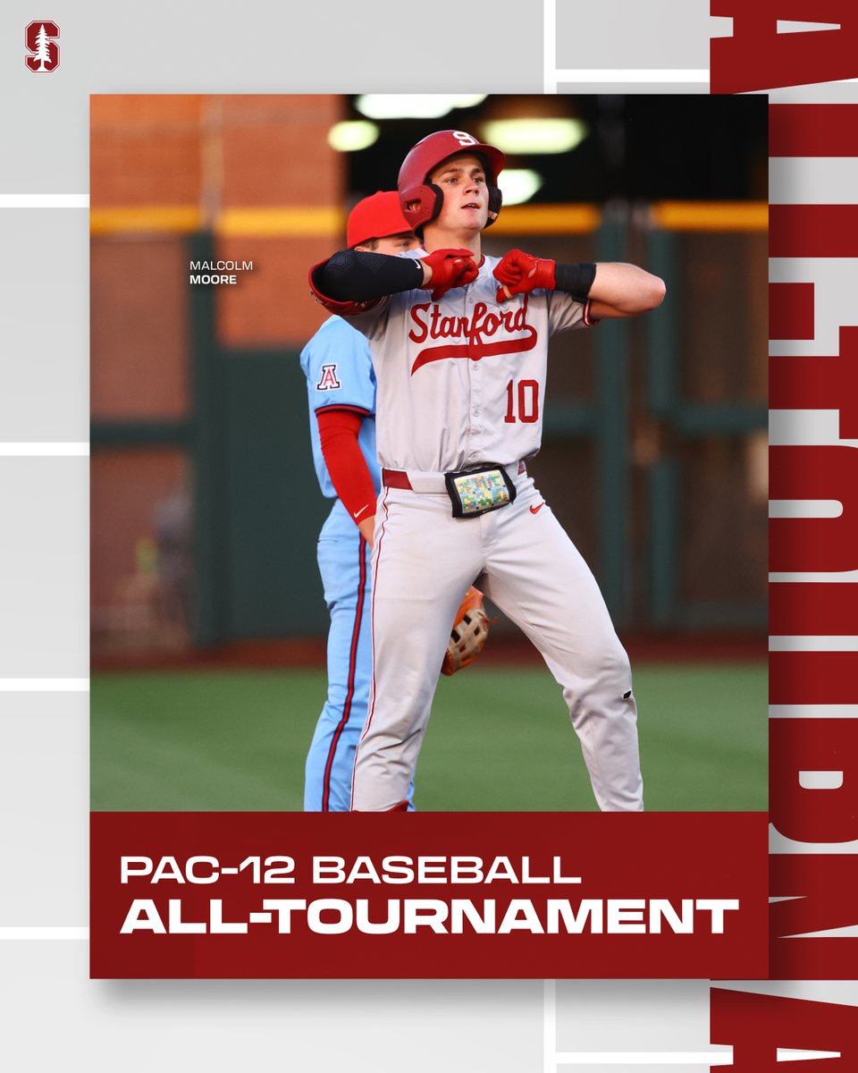 Your 2024 Pac-12 Baseball All-Tournament Catcher 👇 @Malcolm7Moore 👏👏👏👏 #GoStanford