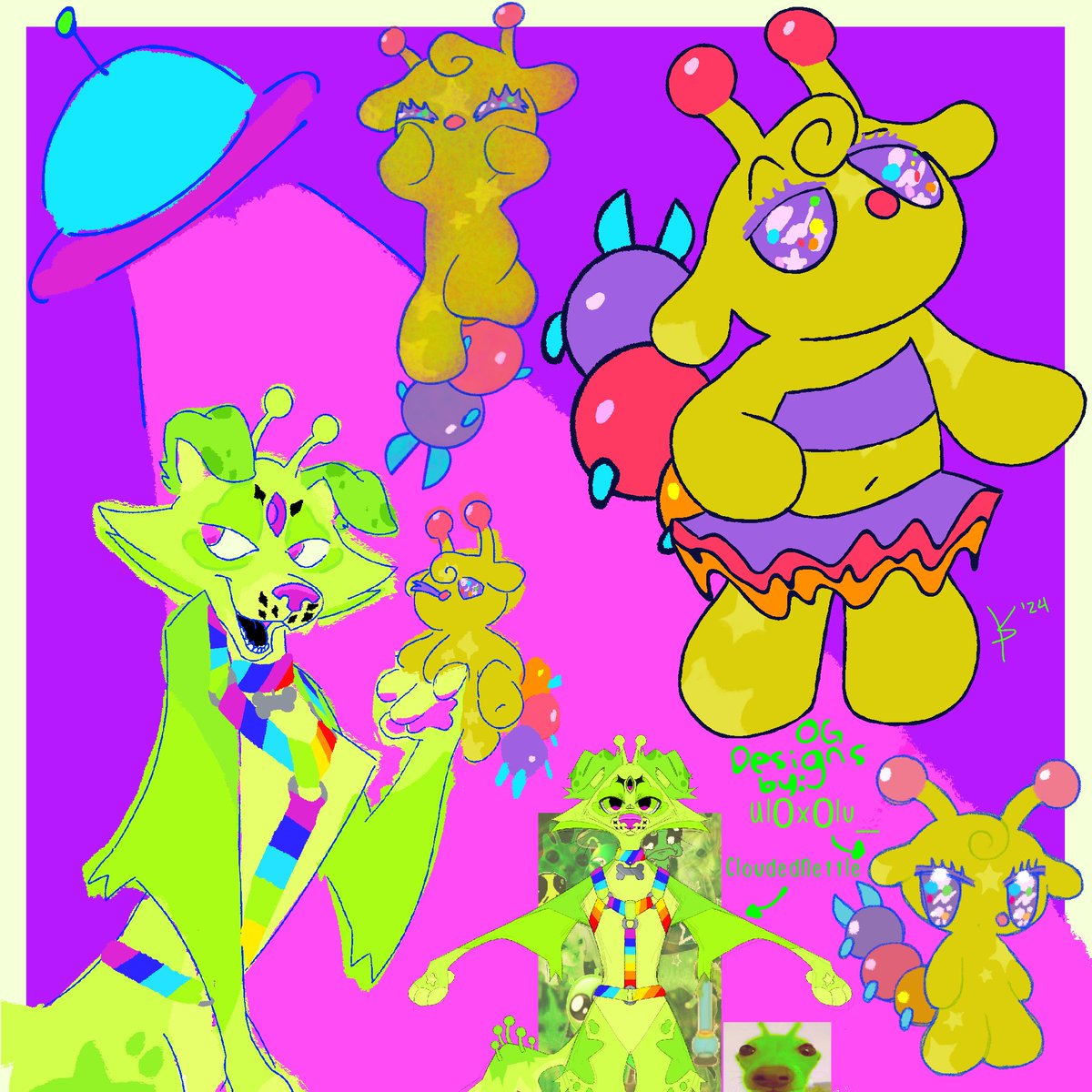 lizardykid's tweet photo. Darling lil alien adopts I got from @Ul0x0lU_ and @CloudedNettle !!! Theyre off to paint the town green 💚👽 https://t.co/JpQ8UXLT7G