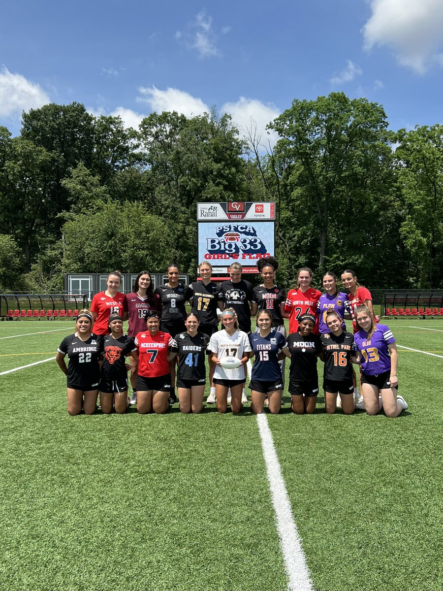 Steelers Youth Football (@steelersyouthfb) on Twitter photo Congratulations to the first-ever Girls Flag Football Big 33 team who will represent the <a href="/steelers/">Pittsburgh Steelers</a> in the inaugural PSFCA Big 33 Girls Flag Football Tournament! Congratulations to the first-ever Girls Flag Football Big 33 team who will represent the <a href="/steelers/">Pittsburgh Steelers</a> in the inaugural PSFCA Big 33 Girls Flag Football Tournament!