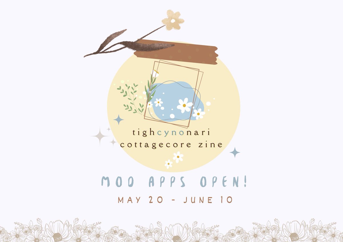 🌿two weeks until mod applications close!🍂 if you're interested in joining our team at the cottage as an art mod, writing mod or formatting mod, please fill out our form before june 10, PST 20:00🫶 🖇️forms.gle/CzKqWZGePWbY2R…