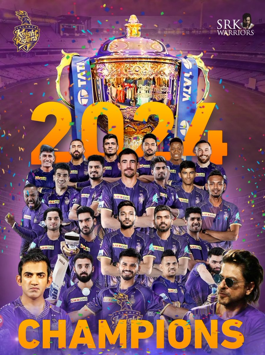 Congratulations @KKRiders 👑❤️

The Baadshah team of IPL 2024 👑

#KKR #KKRvsSRH #IPL