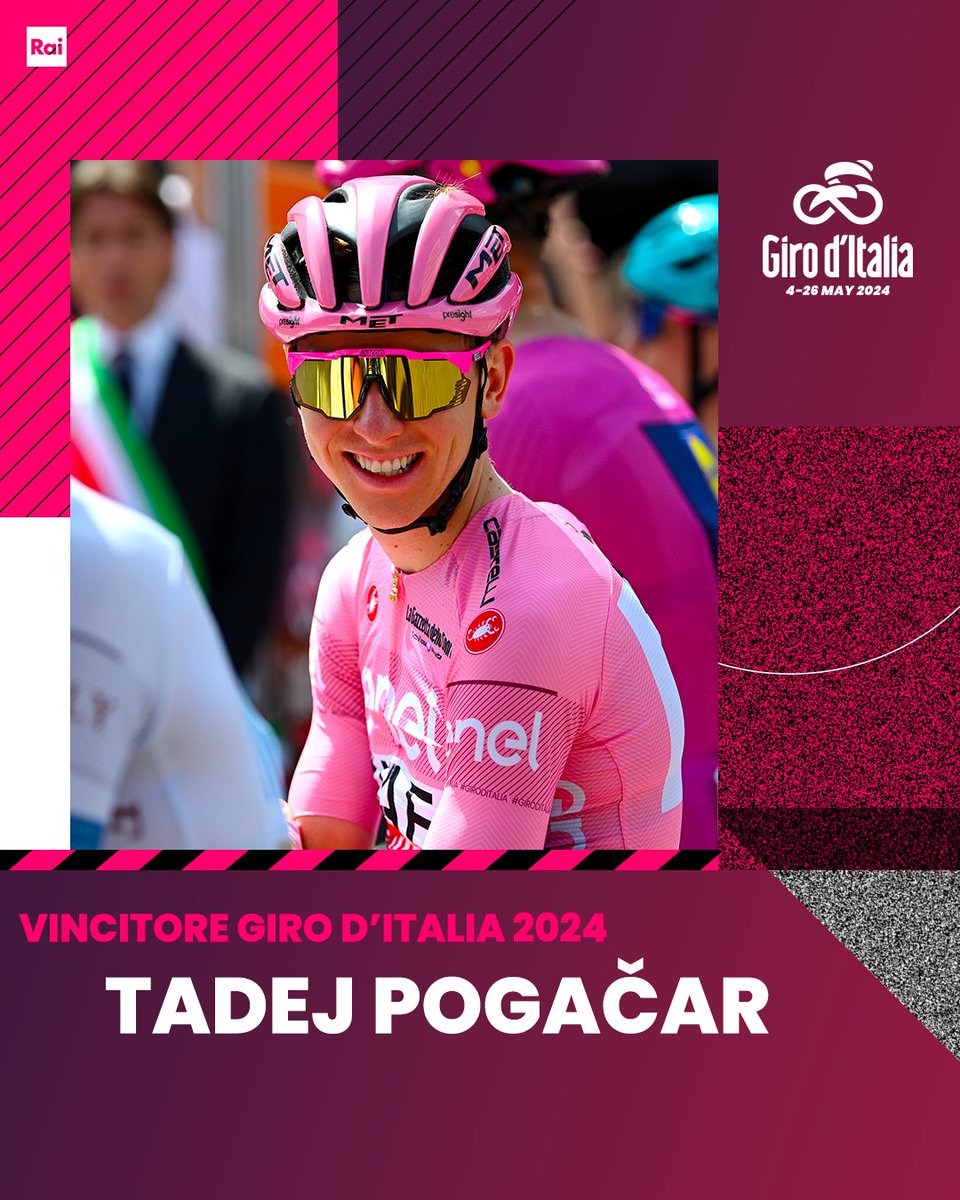 ROMA HA INCORONATO IL SUO NUOVO RE 👑 Tadej Pogačar vince il Girod'Italia 👏👏👏👏👏 🏆 #Giro2024 | #GirodItalia | #Pogacar | #RaiGiro