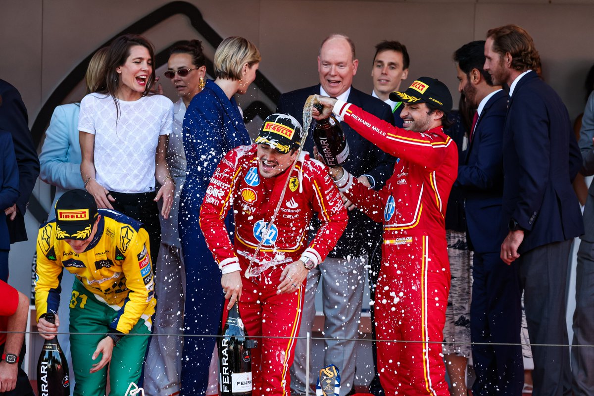 ScuderiaFerrari's tweet photo. It doesn't get much better than this! 🏆 here's your first round of podium pics!

#MonacoGP #F1 https://t.co/RM6x5JeY1D